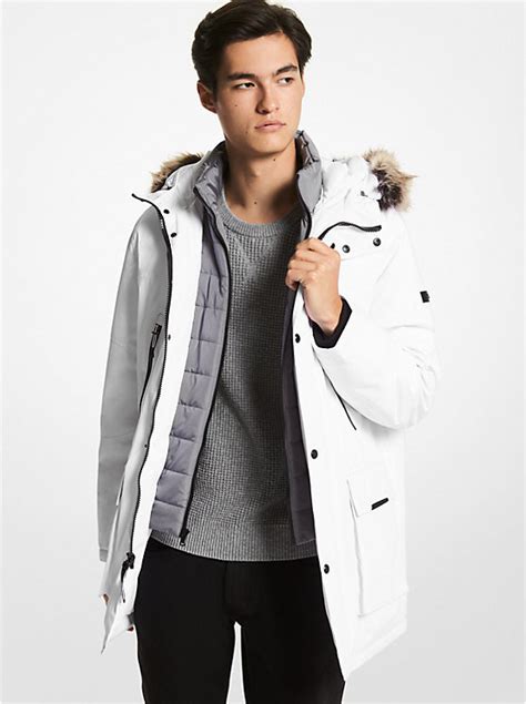 michael kors winter parka with fox fur|Benson Faux Fur Trim Woven Parka .